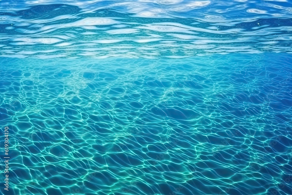 crystal clear lake with vibrant blue water