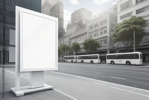 blank billboard with white space in the city made with Generative AI