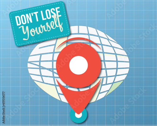 Vector map eye illustration shadow