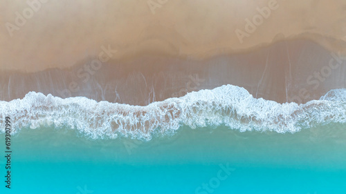 Summer tropical with Waves on the beach as a background