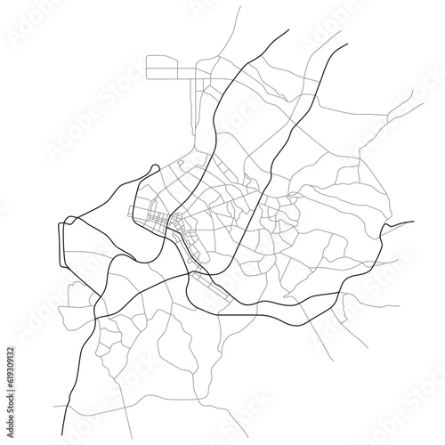 Naha Japan city with highways, major and minor roads, town footprint plan. City map with streets,  urban planning scheme. Plan street map, road graphic navigation. Vector