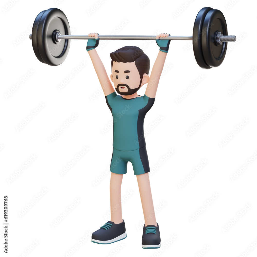 3D Sportsman Character Building Shoulder Strength with Overhead Press Workout 3D Sportsman Character Building Shoulder Strength with Overhead Press Workout