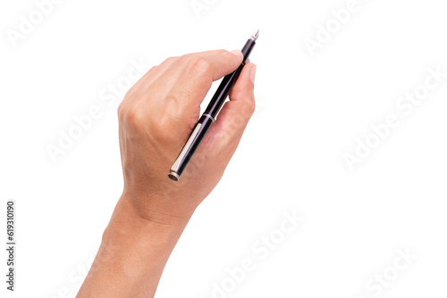 Photography men hand holding a pen at the target - business targeting, aiming, focus concept