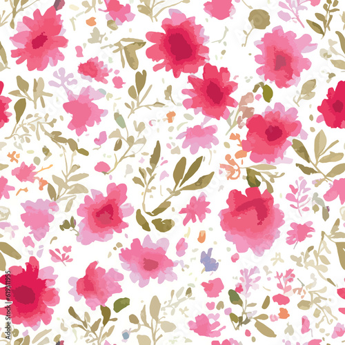 colourfull floral pattern watercolour flower seamless design 