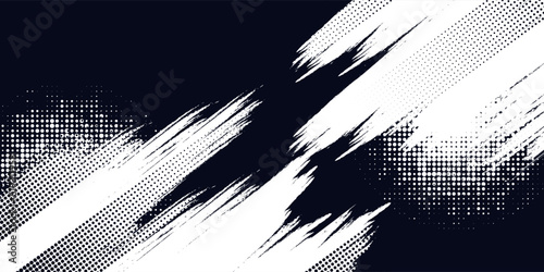 Dots halftone white and blue color pattern gradient grunge texture background. Dots pop art comics sport style vector illustration