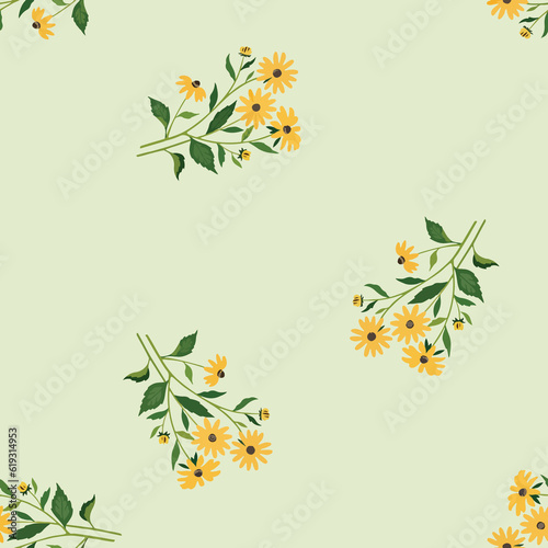 colourfull floral pattern watercolour flower seamless design 