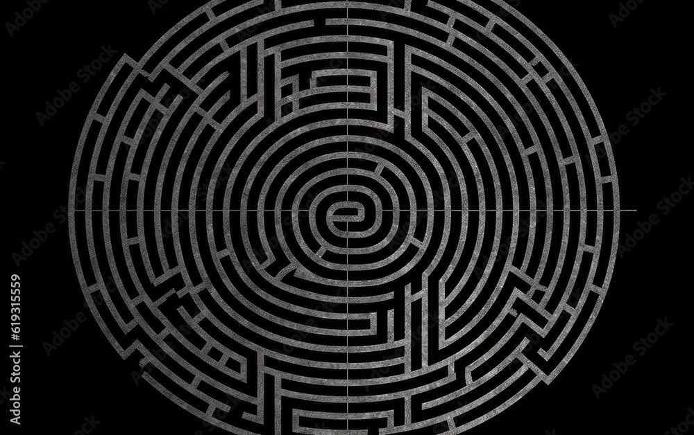 Black and white 3d maze with a labyrinth. Black and white 3d maze with a labyrinth.