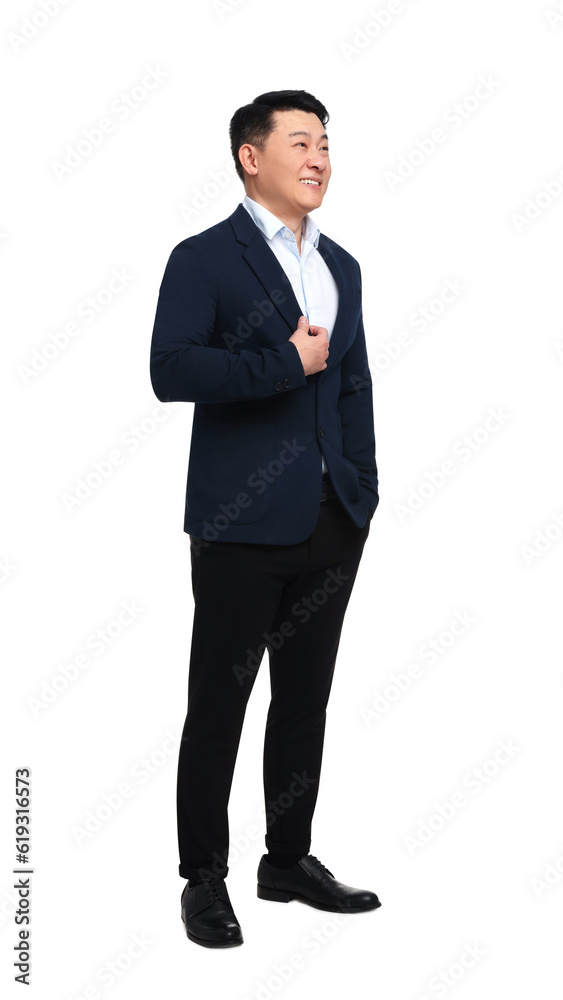 Businessman in suit posing on white background Businessman in suit posing on white background