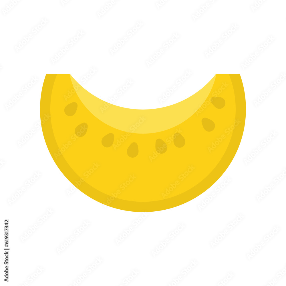 Cute melon, isolated colorful vector fruit icon