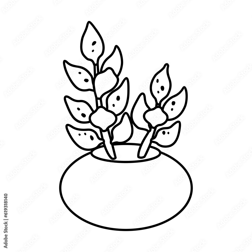 Cactus and succulent line style vector illustration Cactus and succulent line style vector illustration