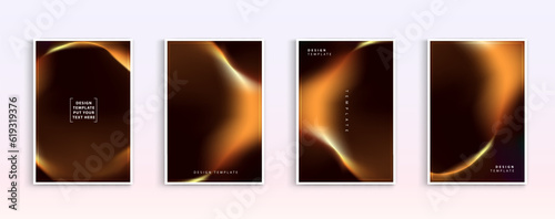 Set of covers design templates with vibrant northern lights gradient background. trendy modern design. applicable for landing pages, covers, brochures, flyers, presentations, banners. Vector design.