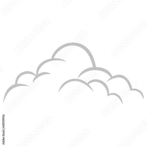 Grey Cloud Line Art Drawing Illustration