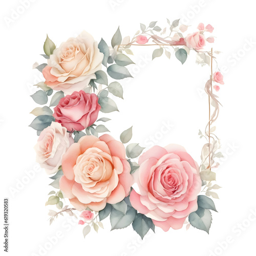 frame with roses