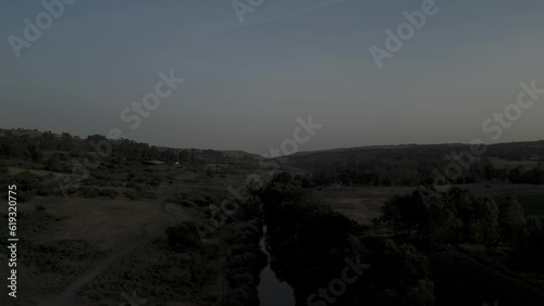 Flowing from Above: Drone Flight over the River