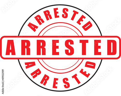 Arrested Stamp Design in RED Round
