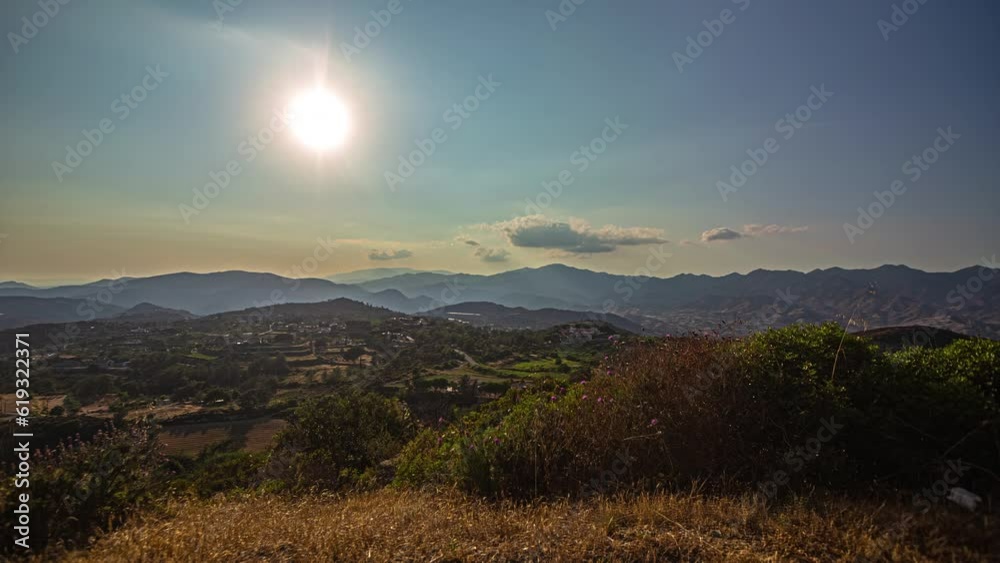 Sunset over the Limassol, Machairas mountain range in Cyprus - time lapse Sunset over the Limassol, Machairas mountain range in Cyprus - time lapse