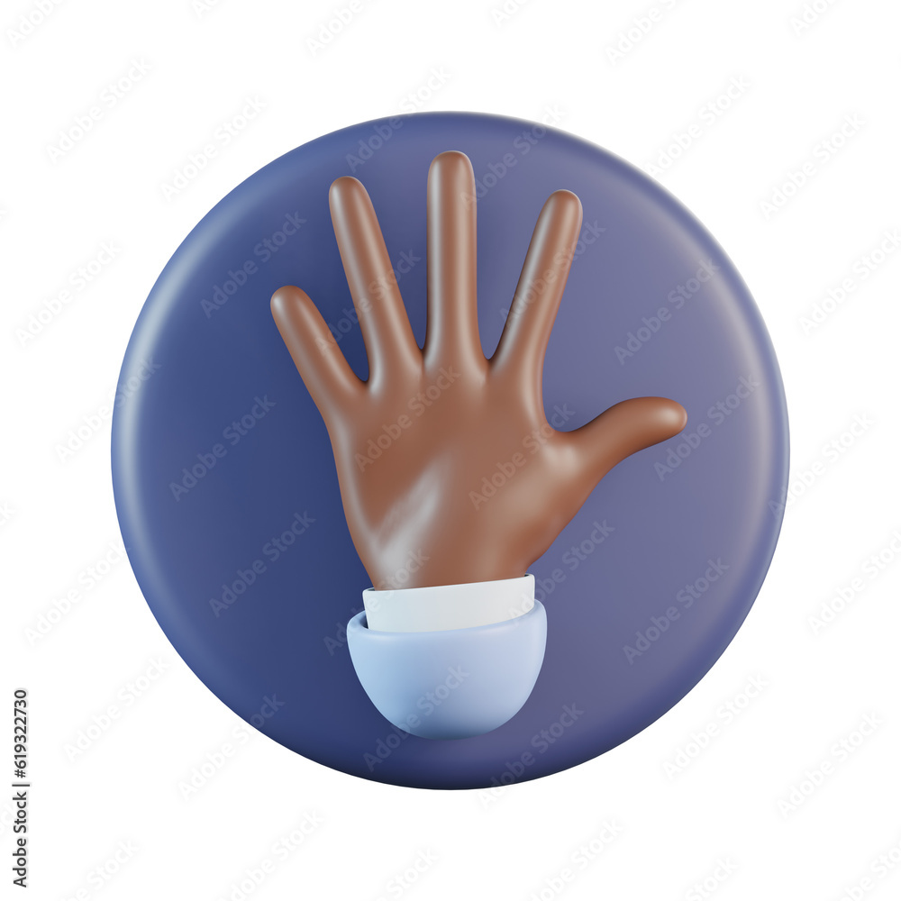 Obraz premium Stop Sign Dark Skin 3D Icon