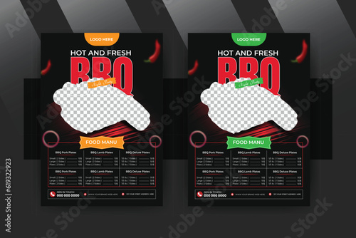 Restaurant food menu or bbq poster,Fast Food Flyer template design