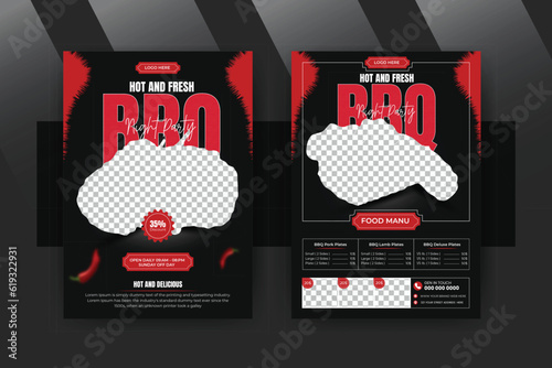 Restaurant food menu or bbq poster,Fast Food Flyer template design