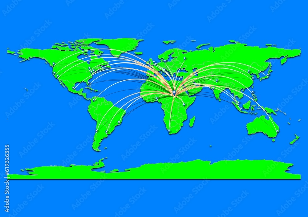 Naklejka premium Vibrant Nyala, Sudan map - Export concept map for Nyala, Sudan on World map. Suitable for export concepts. File is suitable for digital editing and prints of all sizes.