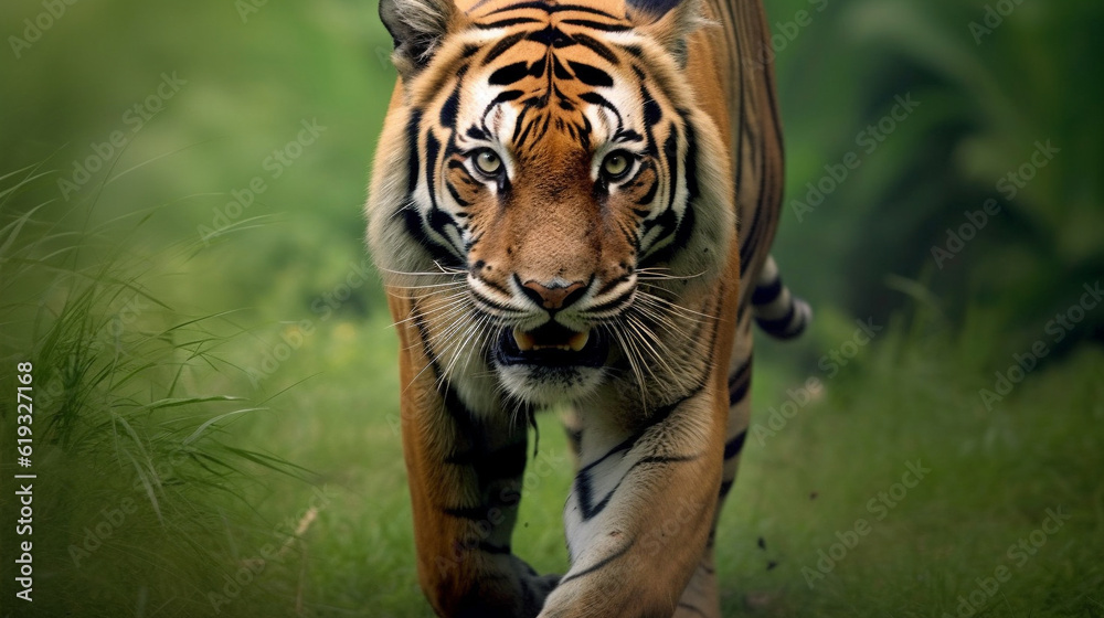 Tiger with nature background. AI generative Tiger with nature background. AI generative