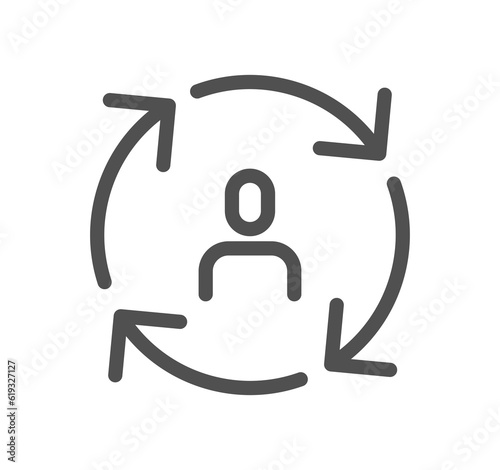 People related icon outline and linear symbol.