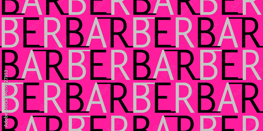 Seamless barber font colorful design pattern illustration.