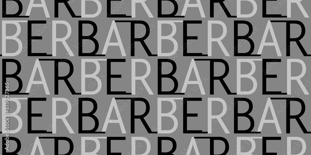 Seamless barber font colorful design pattern illustration.