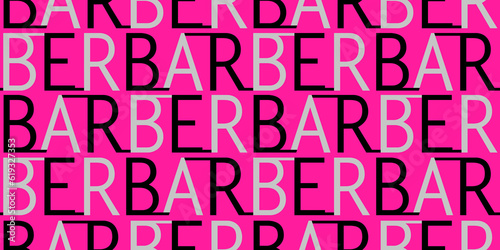 Seamless barber font colorful design pattern illustration.