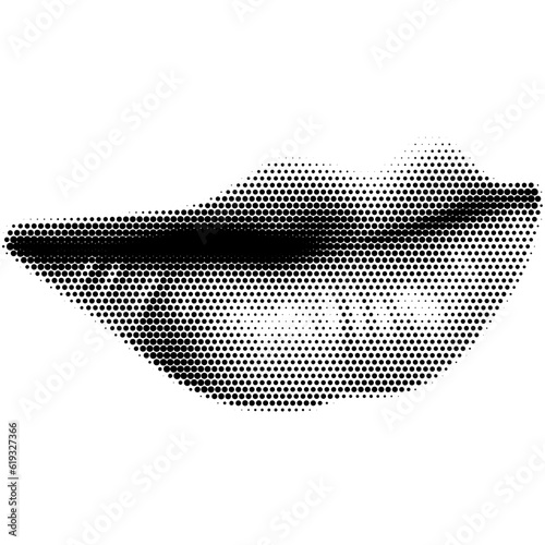 Photo Retro halftone collage lips for use in mixed media designs