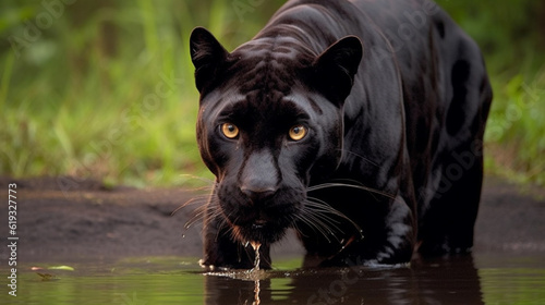 Black panther. AI Generative