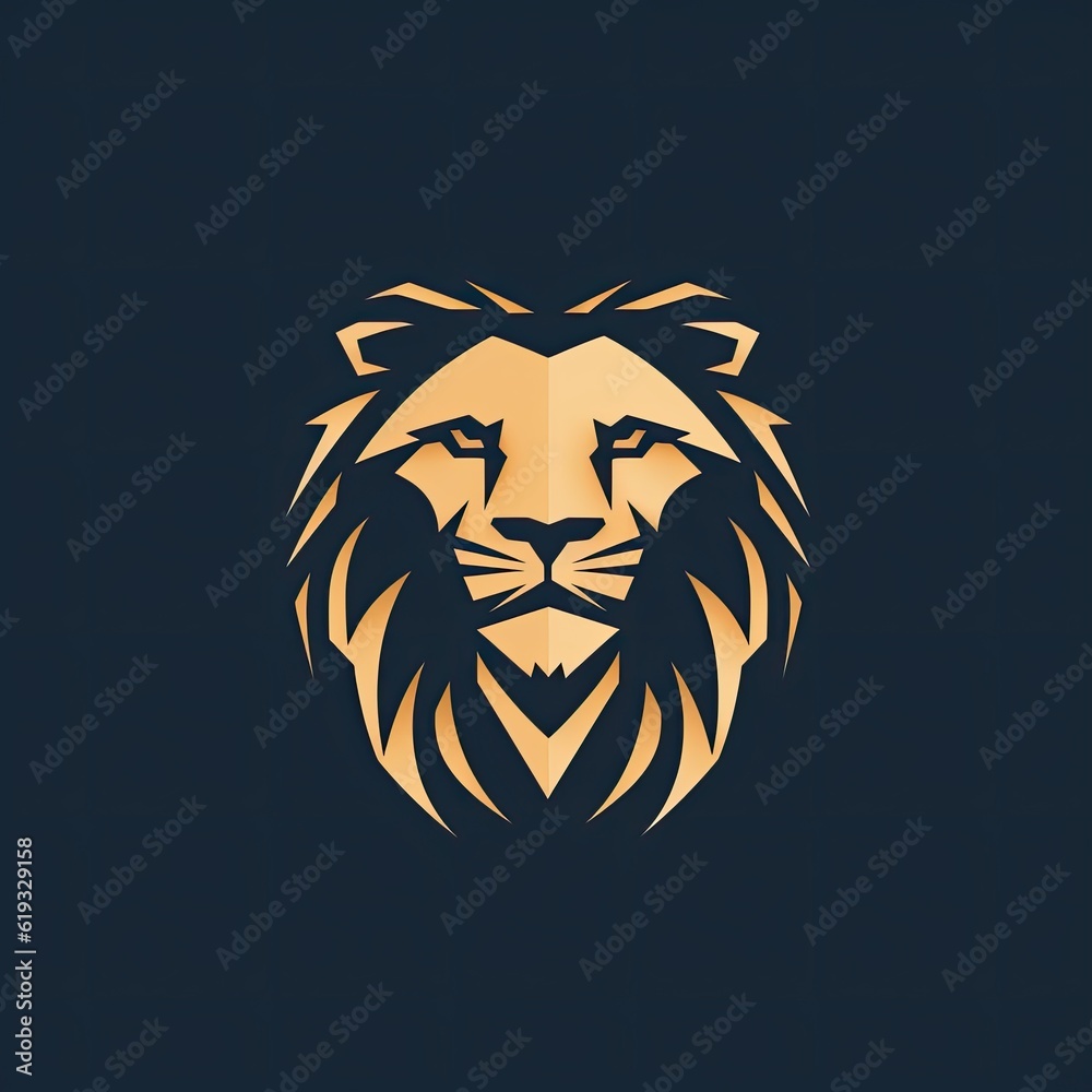 minimalistic logo of a lions head - created using generative AI tools