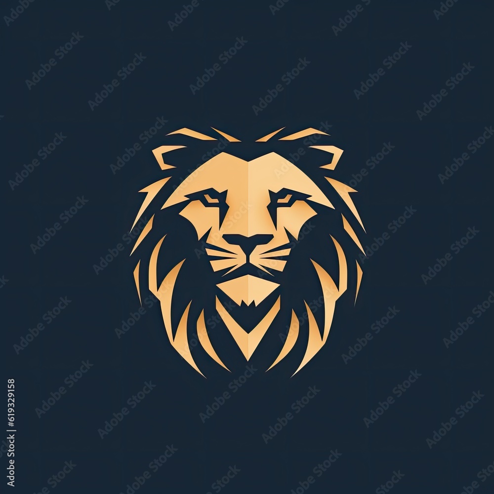 minimalistic logo of a lions head - created using generative AI tools minimalistic logo of a lions head - created using generative AI tools