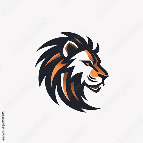 minimalistic logo of a lions head - created using generative AI tools