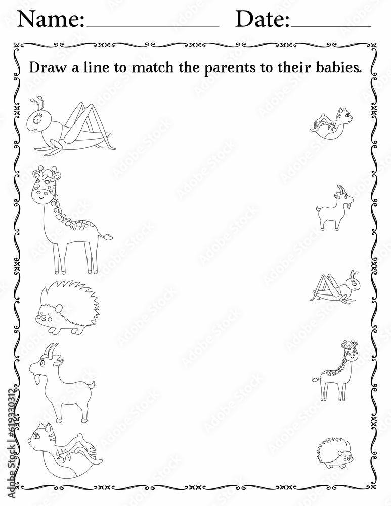 Matching Activity Pages for Kids | Matching Activity Worksheets for