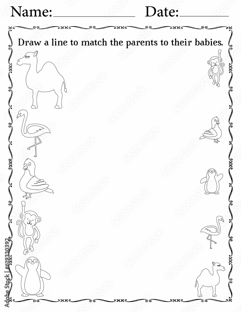 Printable Matching Activity Pages for Kids | Matching Activity Worksheets for Classroom | Match ...