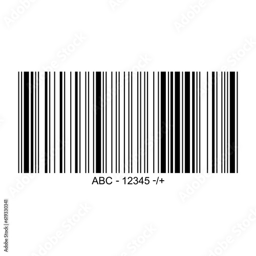 Barcode icon. Bar code label, tag, sticker template isolated on white background. Visual graphic data with product information for digital scan