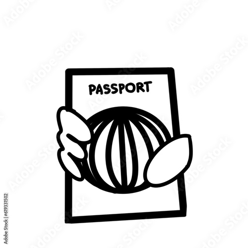 Passport and travel monoline 3000*3000px 300dpi