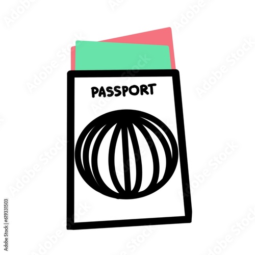 Passport and travel monoline 3000*3000px 300dpi