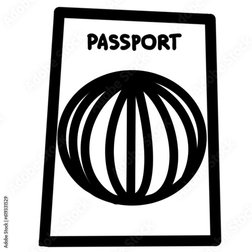 Passport and travel monoline 3000*3000px 300dpi