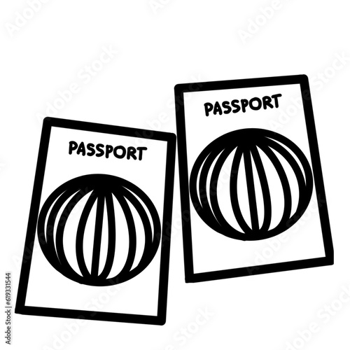 Passport and travel monoline 3000*3000px 300dpi