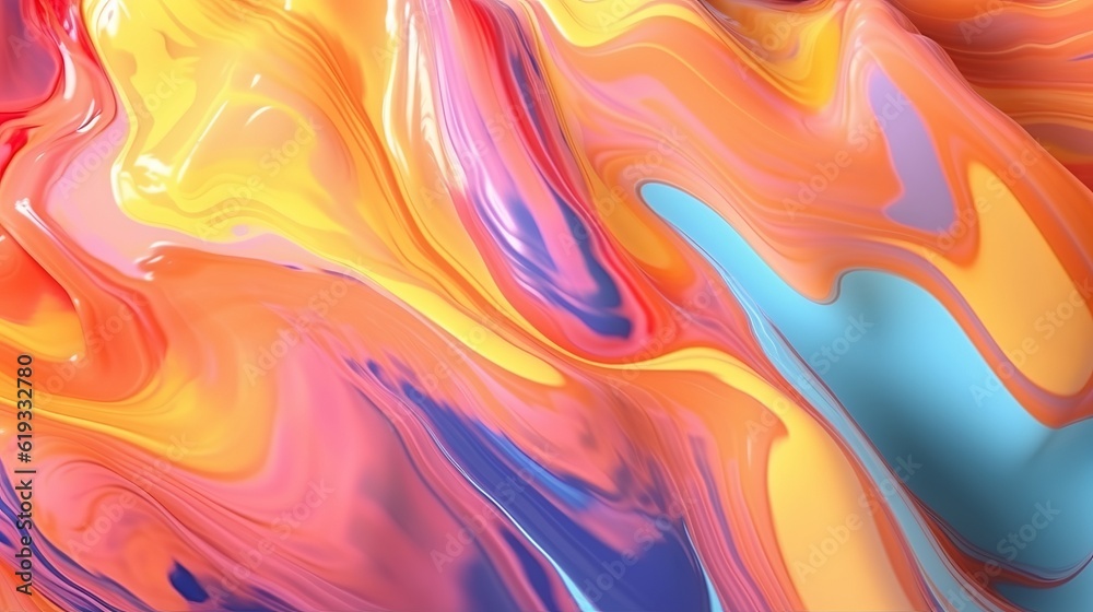Trendy abstract colorful liquid background. Stylish marble wave texture illustration Generative AI Trendy abstract colorful liquid background. Stylish marble wave texture illustration Generative AI