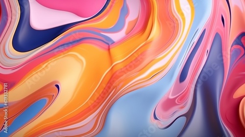Trendy abstract colorful liquid background. Stylish marble wave texture illustration Generative AI
