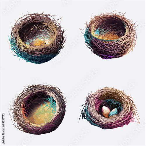 set of eggs in nest