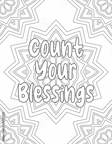 Positive Vibes Coloring Pages, Mandala Coloring sheet for Self-acceptance for Kids and Adults