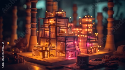 Urban Glow: Exploring the Enchanting Nightscapes of a Vibrant Metropolis, generative AIAI Generated