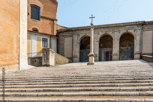 Paintings on the wall in Piazza del Campidoglio in Rome