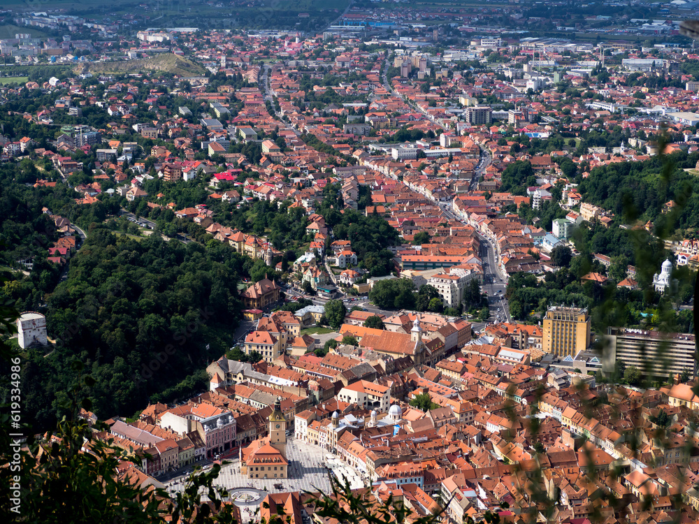 aerial view of the city, Brasov