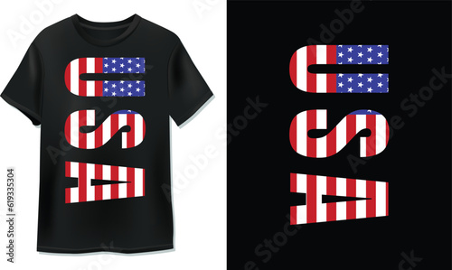 4th July Typography T-shirt Design
