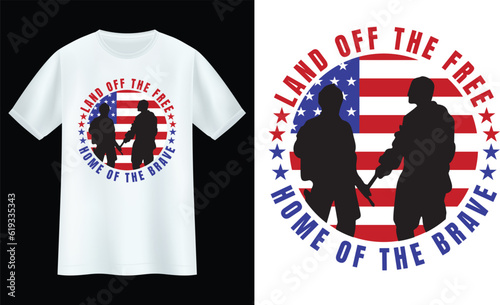 4th July Typography T-shirt Design